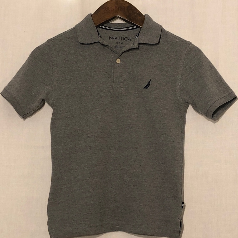 Nautica Boy's Polo-Style Shirt. Gray Sz. S/8